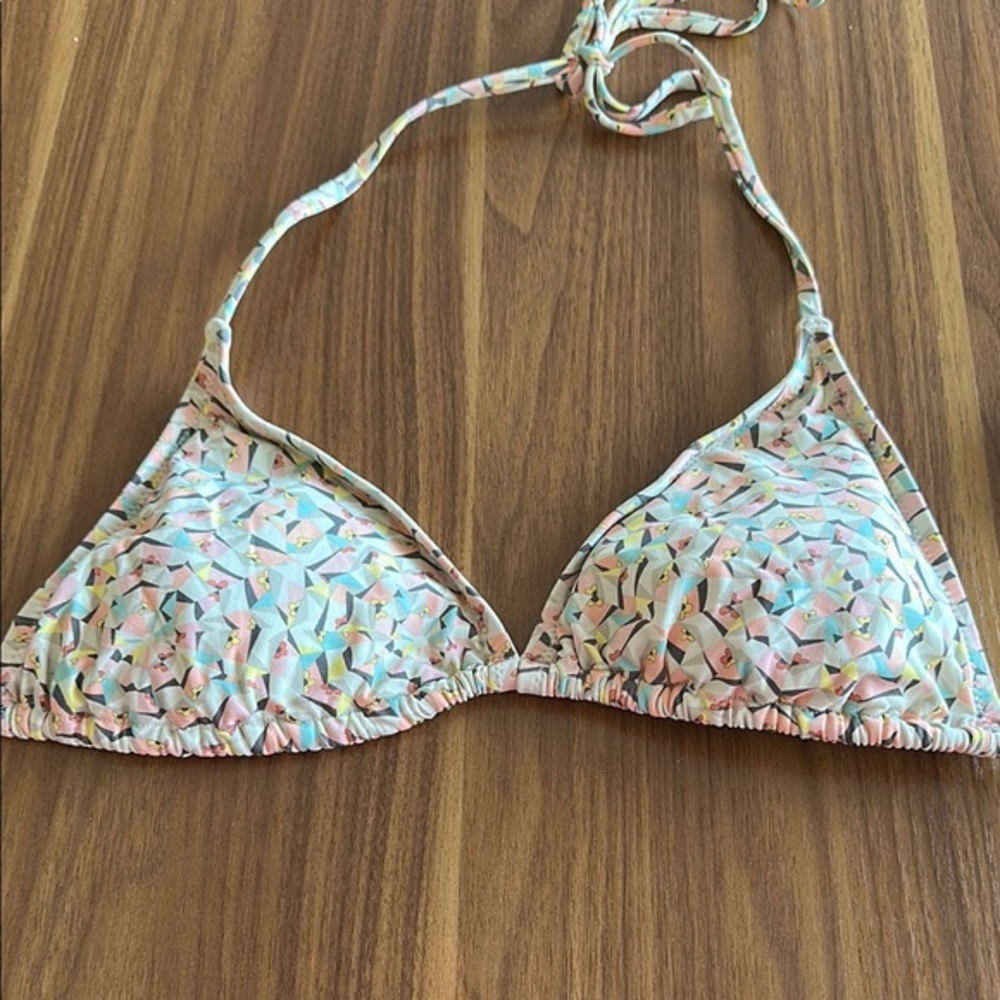 NWOT J. Crew Pink and Blue Floral Triangle Halter Bikini 🧜‍♀️